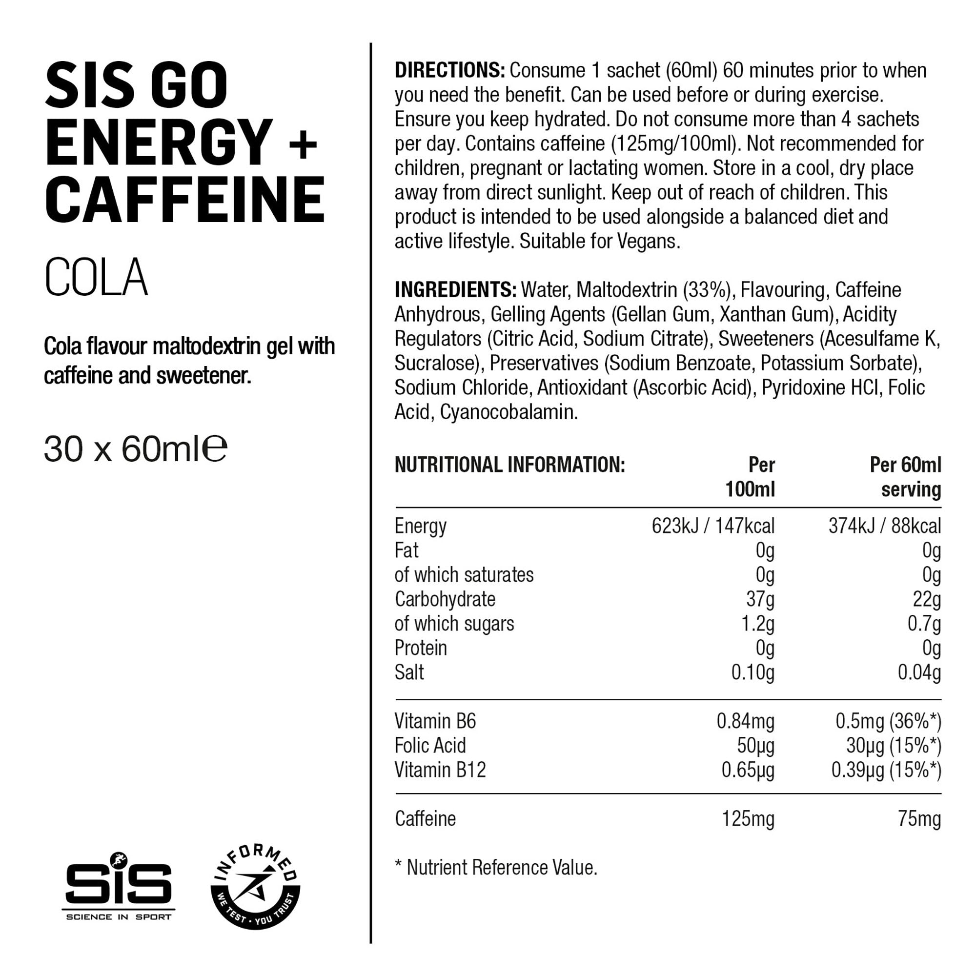 SIS GO Energía/Cafeína Gel 60ml Cola/Cafeína #3